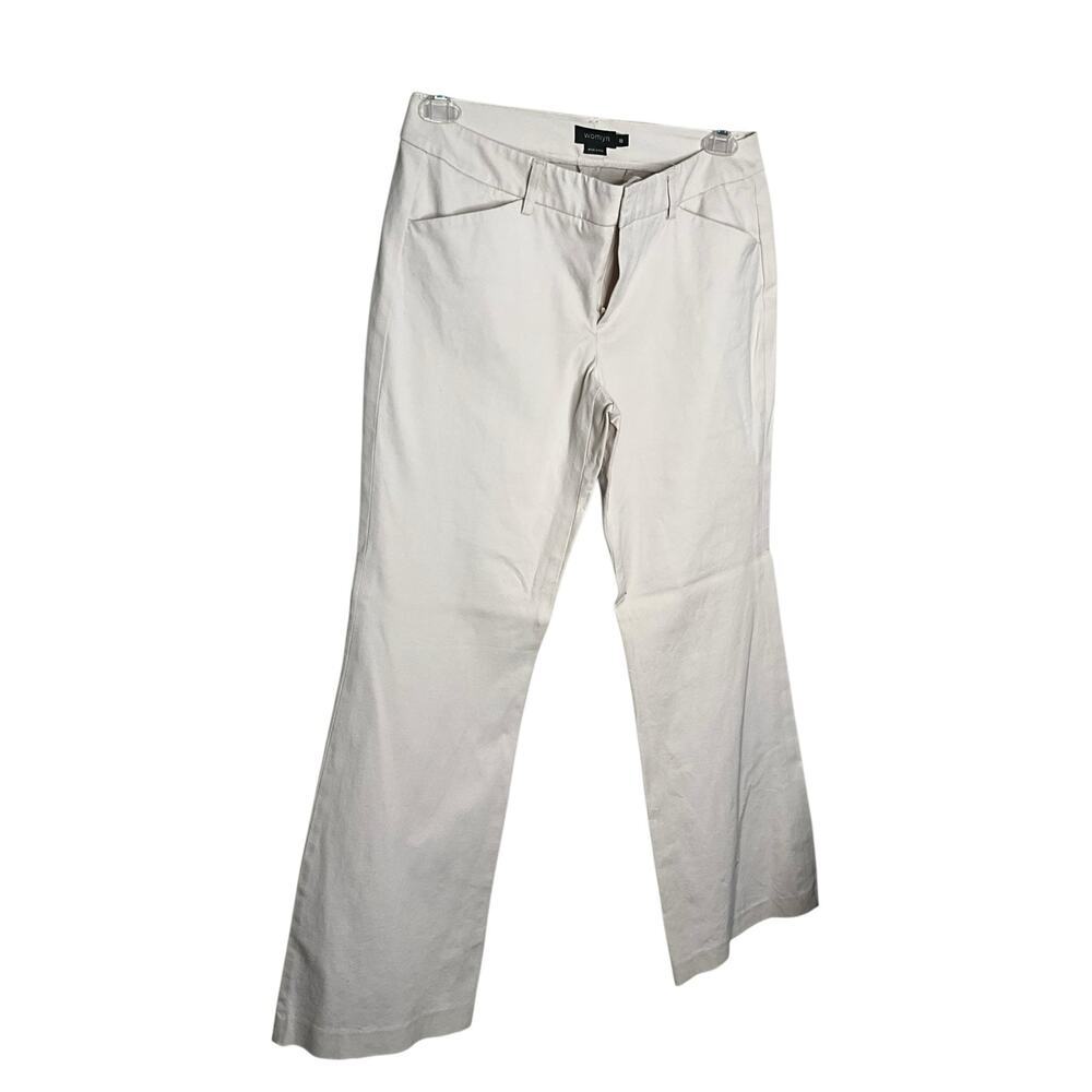 Womyn Womens Stretch Wide Leg Flare Pants Mid Rise Pants Beige Size 10 NEW‎